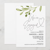 Eenvoudige groene eucalyptus We zijn een Verloving Kaart (Voorkant / Achterkant)