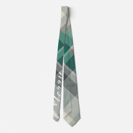 Eenvoudige groene feestdag met feestelijke feestda stropdas (Achterkant)