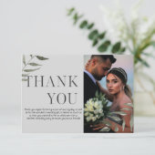 Eenvoudige Groene Foto Dankkaart Bedankkaart (Staand voorkant)