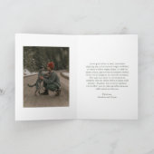 Eenvoudige Groene Foto Moderne Kerst Feestdagen Kaart (Binnen)