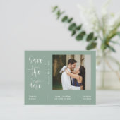 Eenvoudige groene foto QR-code opslaan Datum Briefkaart (Staand voorkant)