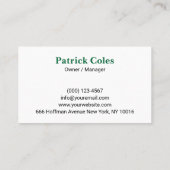 Eenvoudige Groene Gazonverzorging & Landscaping Visitekaartje (Achterkant)