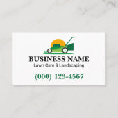 Eenvoudige Groene Gazonverzorging & Landscaping Visitekaartje (Voorkant)