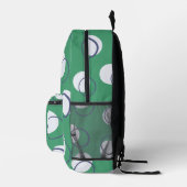 Eenvoudige Groene Geometrische Cirkels Monogram In Bedrukte Rugzak (Rechts)