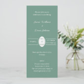 Eenvoudige groene gepersonaliseerde huwelijksuitno save the date (Staand voorkant)