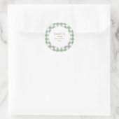 Eenvoudige groene geruite baby shower sticker (Tas)