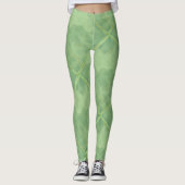 Eenvoudige groene geruite keramische Tegels Leggings (Voorkant)