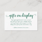 Eenvoudige groene geschenken op display | Apple An Informatiekaartje (Voorkant)