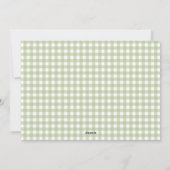 Eenvoudige  Groene Gingham Plaid Foto Kerst Feestdagenkaart (Achterkant)