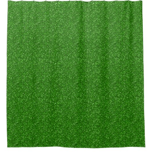 Eenvoudige groene glitter & Sparkles Texture Print Douchegordijn (Voorkant)