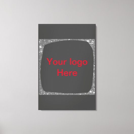 Eenvoudige groene glitter voeg je logo-nummer toe canvas afdruk (Voorkant)