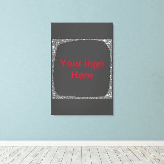 Eenvoudige groene glitter voeg je logo-nummer toe canvas afdruk (Insitu (Houten vloer))