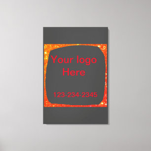 Eenvoudige groene glitter voeg je logo-nummer toe canvas afdruk