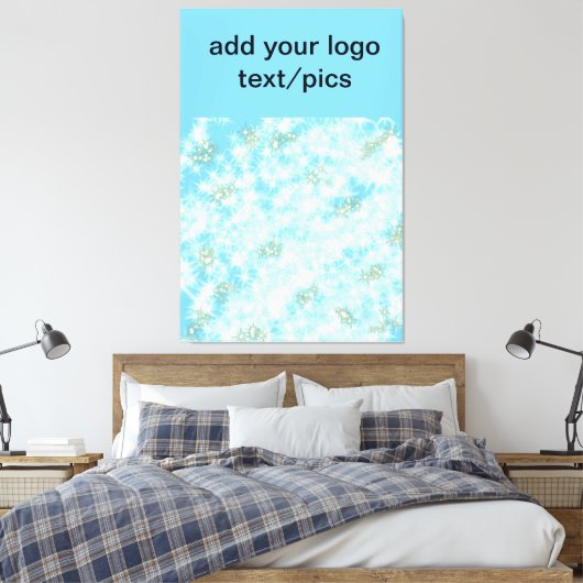 Eenvoudige groene glitter voeg je logo-nummer toe canvas afdruk (Insitu (Slaapkamer))