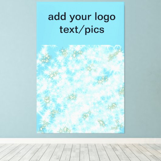 Eenvoudige groene glitter voeg je logo-nummer toe canvas afdruk (Insitu (Houten vloer))