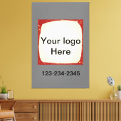 Eenvoudige groene glitter voeg je logo-nummer toe canvas afdruk (Insitu (Woonkamer))