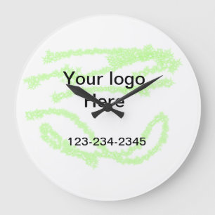 Eenvoudige groene glitter voeg je logo-nummer toe  grote klok