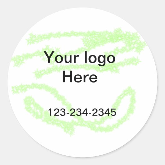 Eenvoudige groene glitter voeg je logo-nummer toe ronde sticker (Voorkant)