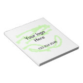 Eenvoudige groene glitterspikkels voeg uw logo num notitieblok (Schuin)