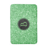 Eenvoudige groene glittertextuur met monogram badmat (Voorkant Verticaal)