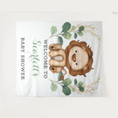 Eenvoudige Groene Goud Leeuw Jongen Baby Shower We Wandkleed (Voorkant (horizontaal))