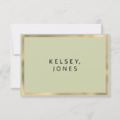 Eenvoudige groene gouden eucalyptusbladeren Bruids Kaart (Achterkant)