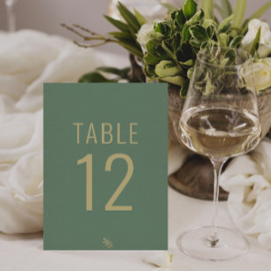 Eenvoudige Groene & Gouden Fancy Bruiloft Kaart