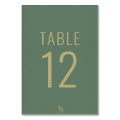 Eenvoudige Groene & Gouden Fancy Bruiloft Kaart (Voorkant)