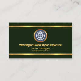 Eenvoudige groene gouden Grenzen Wereldwijde Invoe Visitekaartje