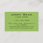 Eenvoudige groene grasverzorging gras snijden serv visitekaartje (Achterkant)