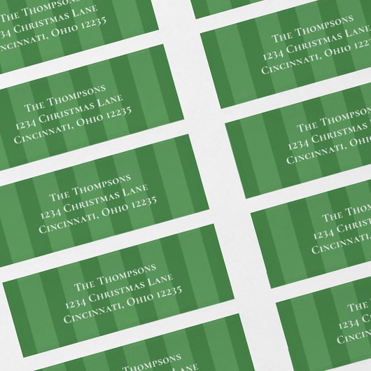 Eenvoudige groene grillige leuke leuke strepen etiket