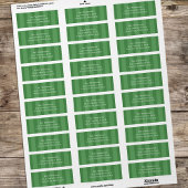 Eenvoudige groene grillige leuke leuke strepen etiket