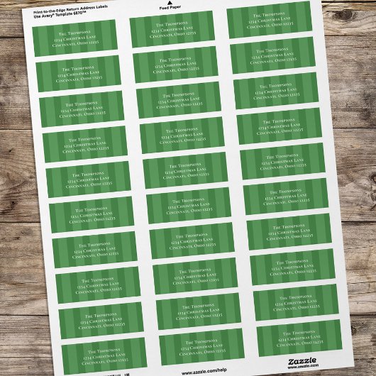 Eenvoudige groene grillige leuke leuke strepen etiket