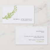 Eenvoudige groene hand getrokken krans Natuur wit  Visitekaartje (Voorkant / Achterkant)