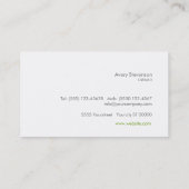 Eenvoudige groene hand getrokken krans Natuur wit  Visitekaartje (Achterkant)