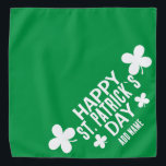 Eenvoudige groene Happy St. Patrick's day typograf Bandana<br><div class="desc">Een schattige groene banaan met eenvoudige typografie die Happy St. Patrick's Day zegt,  is de ideale banaan voor St. Patrick's Day. Het is ook ideaal als cadeau voor alle dierenliefhebbers,  hondenliefhebbers,  kattenliefhebbers. Schrijf de naam van je huisdier en voel geluk.</div>