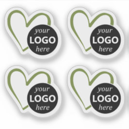 Eenvoudige Groene Hart Gevormde Logo Afbeelding Sj Sticker