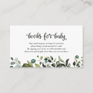 Eenvoudige groene herfst baby shower boeken voor b informatiekaartje