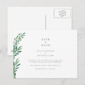 Eenvoudige groene huwelijksaankondiging per ansich aankondigingskaart (Voorkant / Achterkant)