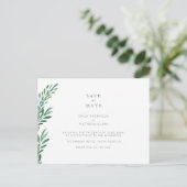 Eenvoudige groene huwelijksaankondiging per ansich aankondigingskaart (Staand voorkant)