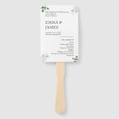 Eenvoudige Groene Huwelijksprogramma Uitnodiging Handwaaier (Voorkant)