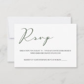 Eenvoudige groene huwelijkswebsite RSVP kaartje (Voorkant)