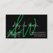 Eenvoudige Groene Initialen Professionele Visiteka Visitekaartje (Achterkant)