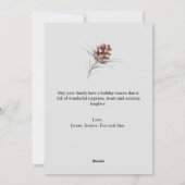 Eenvoudige groene kaars Kerst plat model Feestdagenkaart (Achterkant)