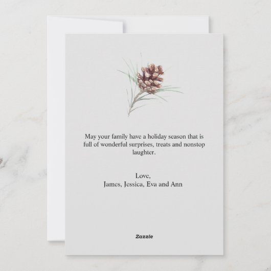 Eenvoudige groene kaars Kerst plat model Feestdagenkaart (Achterkant)