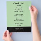 Eenvoudige groene kerkfolder, doe mee met onze die flyer (Hand)