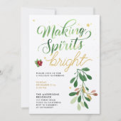 Eenvoudige Groene Kerst Mislukte Waterverf Script Kaart (Voorkant)