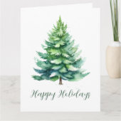 Eenvoudige groene kerstboom gevouwen Wenskaart Kaart (Voorkant)