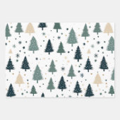 Eenvoudige groene kerstboom inpakpapier vel (Voorkant 3)