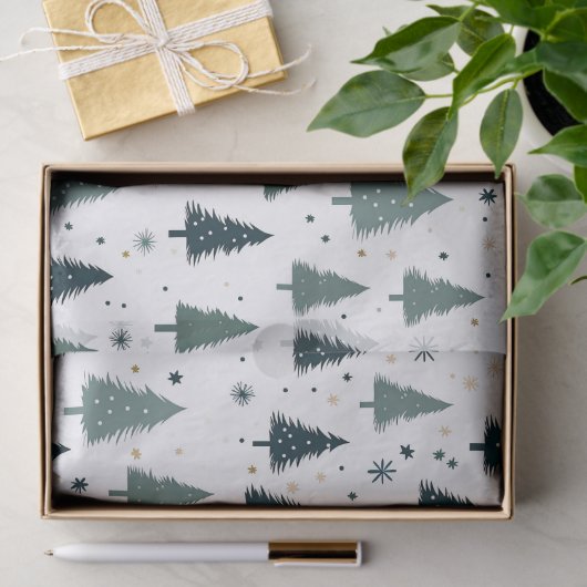 Eenvoudige groene kerstboom tissuepapier (Geschenk)